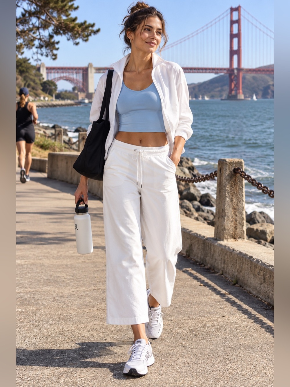 NWOT - Athleta Midday Mid Rise Crop Pant - White - Size M
